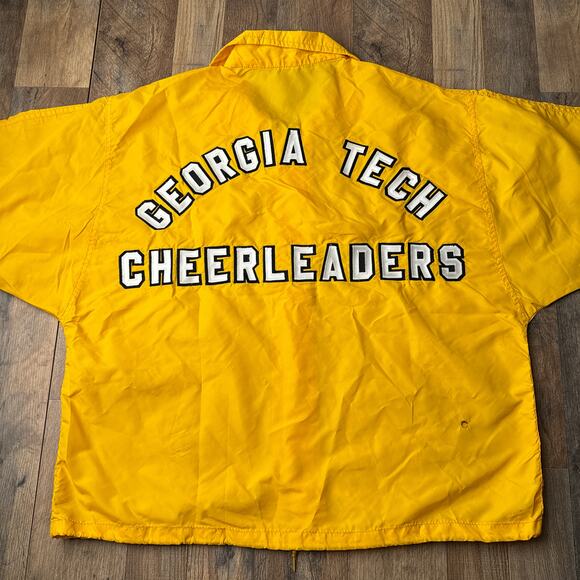Vintage 70s Russell Georgia Tech Windbreaker Men's Size Large Yellow 4775‎ - Picture 2 of 14